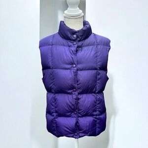 🌻VINTAGE L.L. Bean Women's Purple Goose Down Puffer Vest Size XL